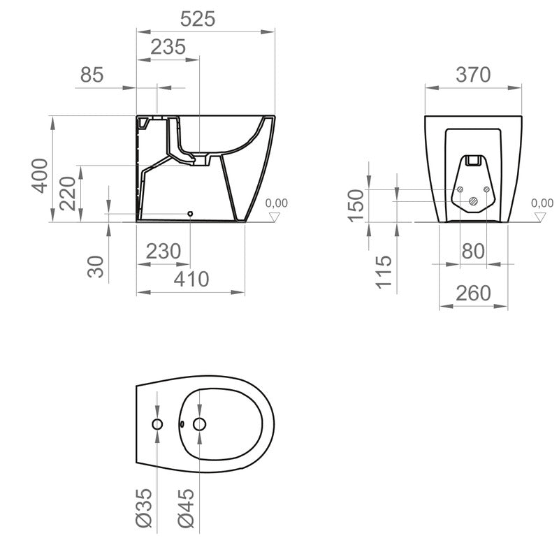 BIDET A TERRA FILOPARETE - KITE