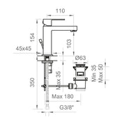 MISCELATORE LAVABO CON PILETTA DI SCARICO - ITALIA R CROMO