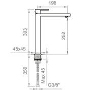 MISCELATORE LAVABO ALTO SENZA PILETTA DI SCARICO - ITALIA R CROMO