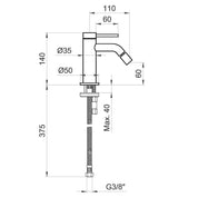 MISCELATORE BIDET SENZA PILETTA DI SCARICO STILOX