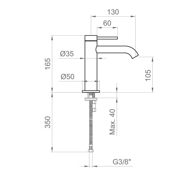 MISCELATORE LAVABO SENZA PILETTA DI SCARICO STILOX