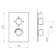 SET ESTERNO PER INCASSO DOCCIA TERMOSTATICO 3 VIE STILOX