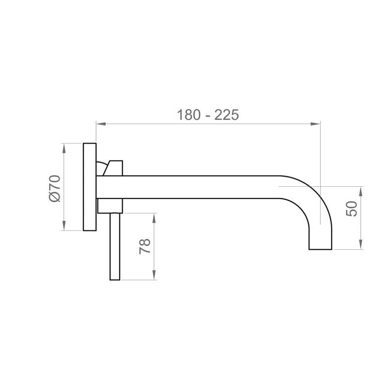 SET ESTERNO PER MISCELATORE LAVABO A PARETE, DUE PIASTRE TONDE SEPARATE E BOCCA DA 180MM VIKTOR