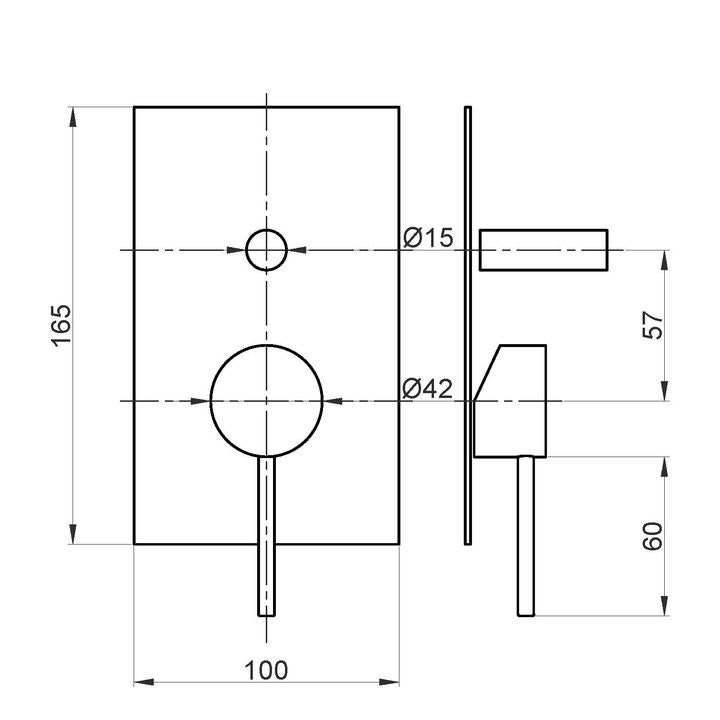 SET ESTERNO PER INCASSO DOCCIA 2 VIE STILOX