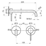 SET ESTERNO PER MISCELATORE LAVABO A PARETE PIASTRE SEPARATE STILOX