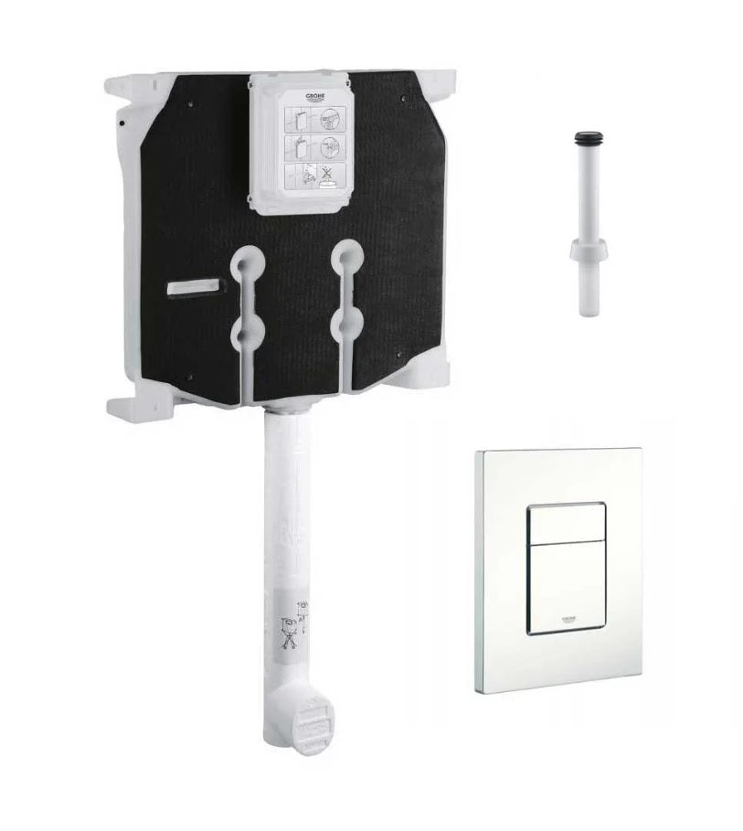 Cassetta da incasso Grohe 8 cm con placca bianca e canotto
