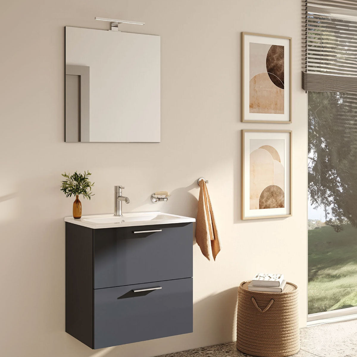 Vitra serie Mia Mobile Bagno 60cm Cordoba con Specchio e Led