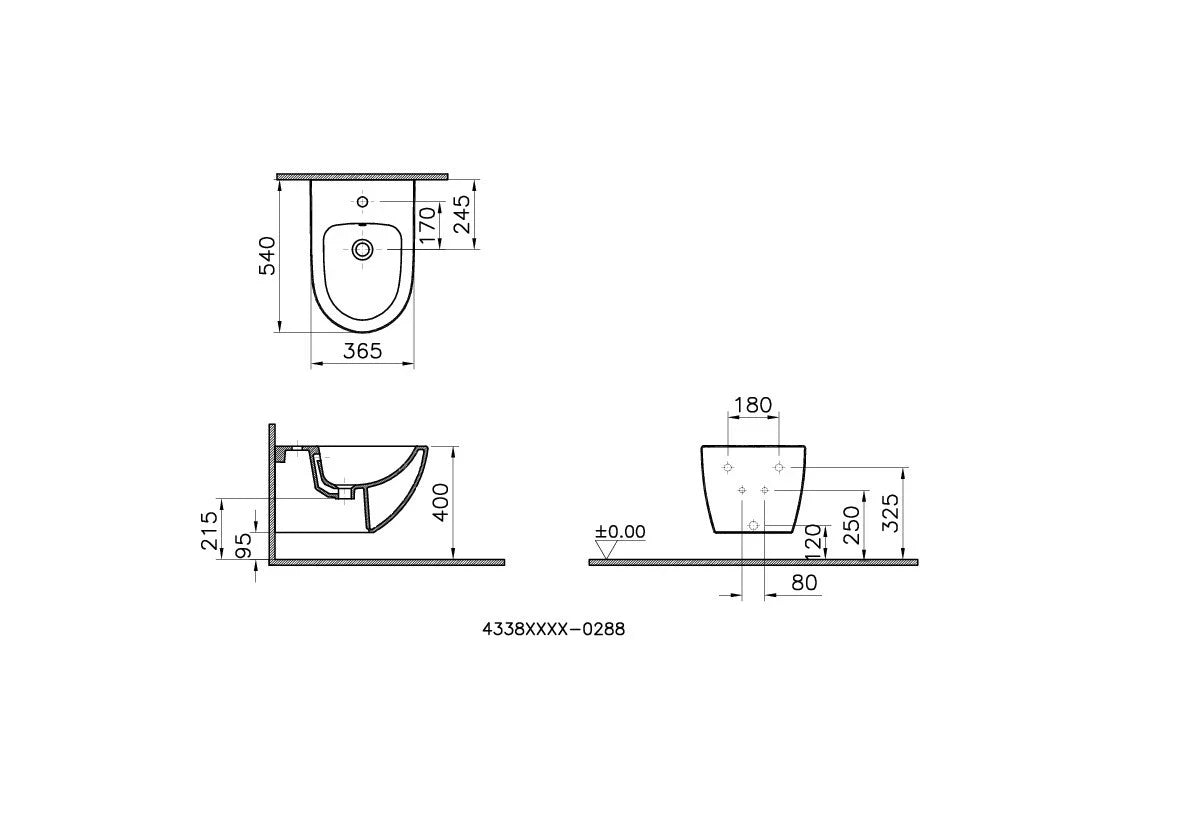 Bidet bianco lucido sospeso WC Sento VitrA